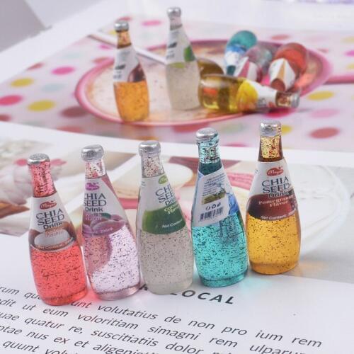 10PCS 3D Simulation Resin Drink Bottle Charms for DIY Earrings Key Chains Mobile Phone Jewelry Accessories