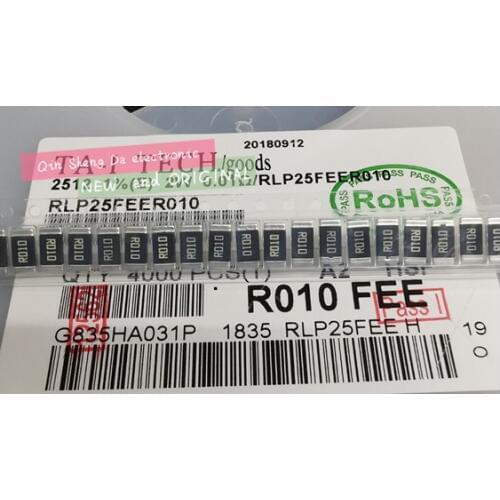100PCS 2512 0.01R R010 10mR 2W 1% ROHM Metal Foil Low Ohmic Low TCR Chip Resisto new