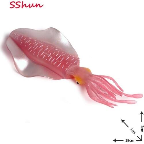18*7*2 cm Children simulation marine life model handmade squid octopus octopus squid plastic animal toy decoration