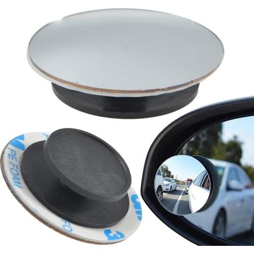 2pcs Car 360 Degree Framless Blind Spot Mirror Wide Angle Round Convex Mirror Small Round Side Blindspot Rearview