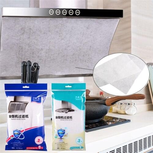 2 Pcs Kitchen Oil Filter Paper Oil-absorbing Paper Anti Oil Cotton Filters Cooker Hood Extractor Fan Protection Filter Paper