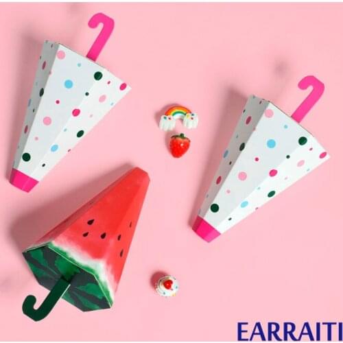 60PCS Small Candy Box Wedding Gift Kids Birthday Party Creativity Umbrella Shape Chocolate Gift Paper Packaging Box Sweet Dots