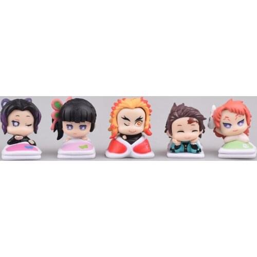 Anime Demon Slayer: Blade Kochou Shinobu Tanjirou Tsuyuri Kanao Sabito Sleeping Q Version Doll Box Egg anime decor