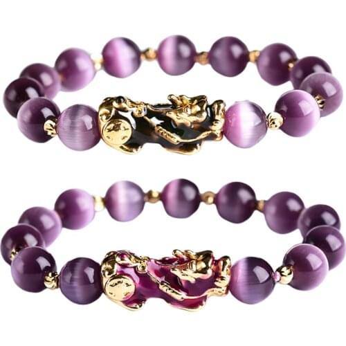 Feng Shui Plated Pi Xiu Bracelets Women Men Adjustable Elastic G