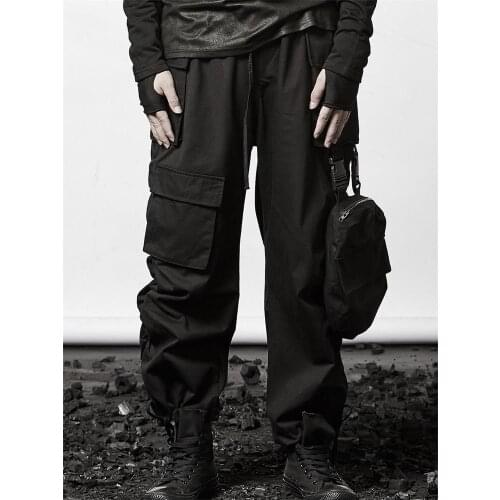 Mens Cargo Pants Spring And Autumn New Large Pocket Cargo Hip Hop Personality Design Loose Casual Large Size Cargo Pants