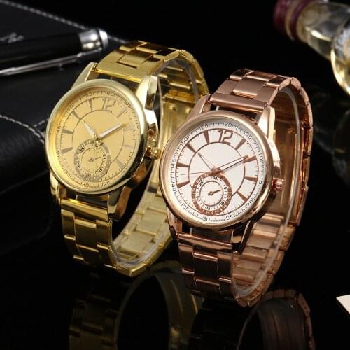 Womens Luxury Watch Fashion Mens Watches Golden Quartz Movement High Quality Round Stainless Steel Casual Men Seiko Clocks