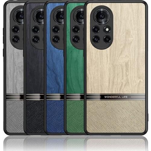 PU Leather wood Case for Huawei Nova 8 Pro Fashion Smartphone Slim Protect camera Back Cover For Huawei Nova 7 Pro 7 SE 6