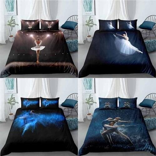 Home Textile Luxury 3D Dancing Girl Print 2/3Pcs Comfortable Duvet Cover Pillowcase Bedding Sets Queen and King EU/US/AU Size
