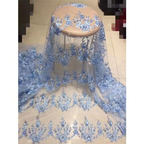 Exquisite heavy-duty bead embroidery French tulle lace high-end atmospheric evening dress skirt design fabric