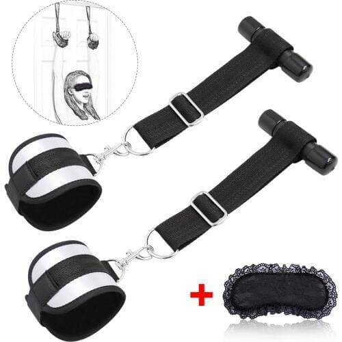 BDSM Shackles On The Door Chastity Lock Handcuffs Flirting Fetish Sex Bondage Restraints Slave Erotic Sex Toys For Woman Couples