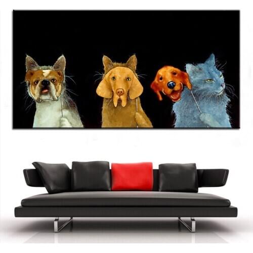 Large size Printing Oil Painting cats and dogma Wall painting Wall Art Decoration Picture For Living Room painting No Frame