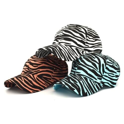 KENSHELLEY Hot Sale 2021 New Unisex Zebra Printed Baseball Cap Cotton Fashion Wild Sun Hat Lovers Casual Adjustable Outdoor Hats