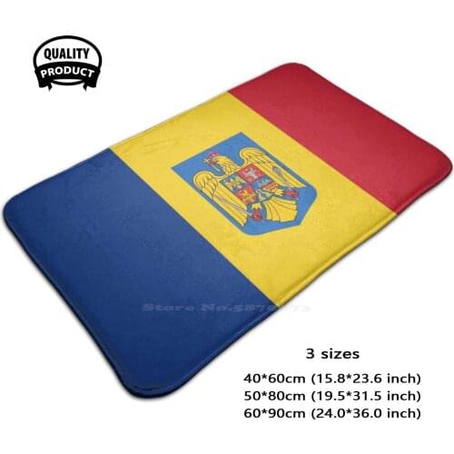 Romanian Square Flag - Coat Of Arms Soft House Family Anti-Slip Mat Rug Carpet Romanian Romania Romanian Flag Romania Flag