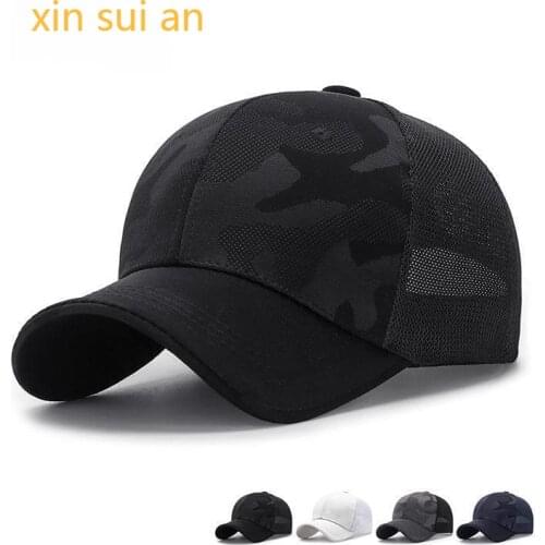 New Mesh Cap Summer Baseball Cap Black Camouflage Trucker Hat Dad Hat Army Net Snapback Hip Hop Hats For Women Men Snapback Caps