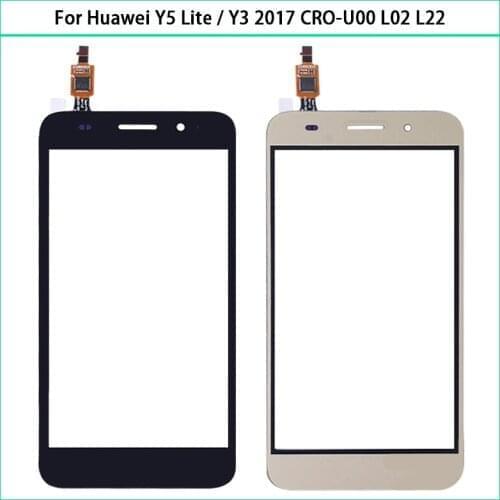 New 5.0 Touchscreen For Huawei Y5 Lite / Y3 2017 CRO-U00 L02 L22 Touch Screen Panel Digitizer Sensor LCD Front Outer Glass Lens