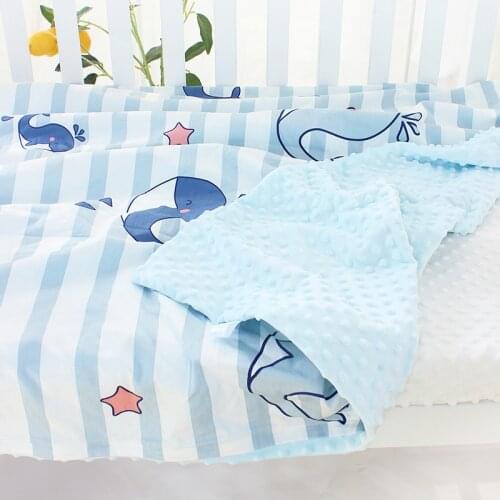 150*120cm Baby Peas Blankets 2 Size Baby Comfort Air Conditioning Quilts Nursery Napping Blankets Cotton Quilts