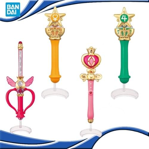 Original Bandai Sailor Moon Gashapon Star Locket Disguise Pen Toys Figures Jupiter Venus Charm Wand Henshin Stick Rod Girls Gift