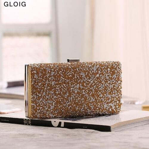 Rhinestones Wedding Clutch Chain Shoulder Flap Golden Luxury Party Evening Bags Dress Satin Handbags Purse