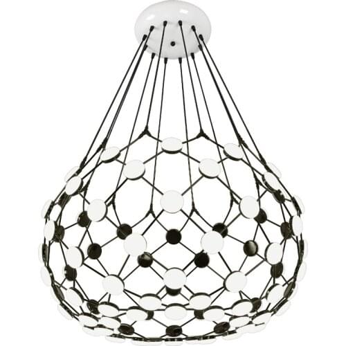 LED Black White Chinese Weiqi Designer Hanging Lamps Chandelier Lighting Lustre Suspension Luminaire Lampen For Foyer