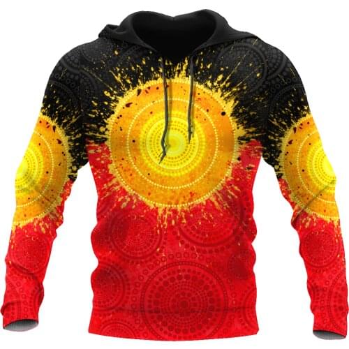 3D Hoodie Aboriginal Flag Indigenous Sun Painting Art For Men/Women Sweatshirt Spring/Autumn Casual Pullover Zipper Unisex