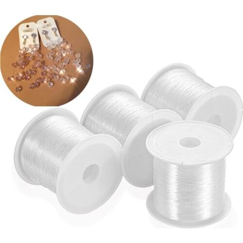 1roll/pack 8-90m 0.2-0.8mm Transparent Non-stretch Crystal Cord Thread Beading Crystal Rope For DIY Jewelry Making Accessories