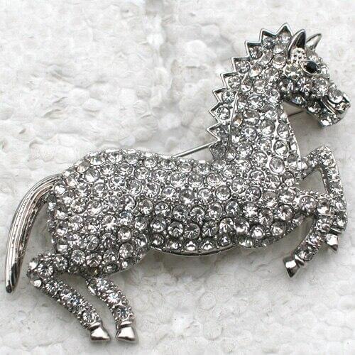 12pcs/lot Wholesale Fashion Brooch Rhinestone Horse Pin brooches Jewelry Gift C101768