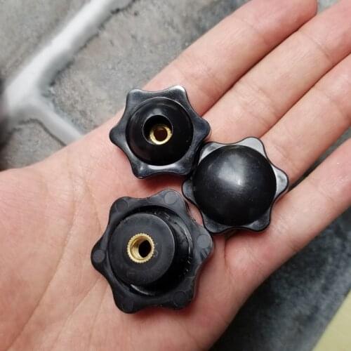 Plum nut 5Pcs Mechanical Black Thumb Nut Knob Manual Nut Thermoplastic Brass Thread With and without holes M4/M5/M6/M8/M10