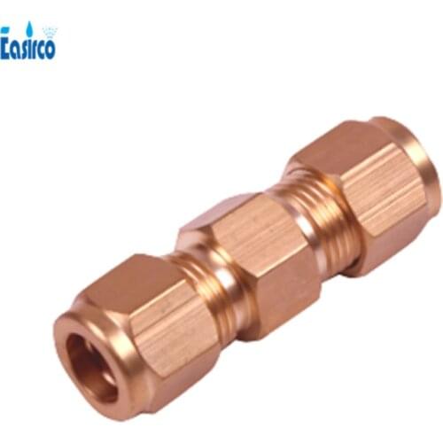 5pcs/pack)3/8'' Brass compression Pipe joint for mist cooling system.straight union connector with 10-24'' nozzle
