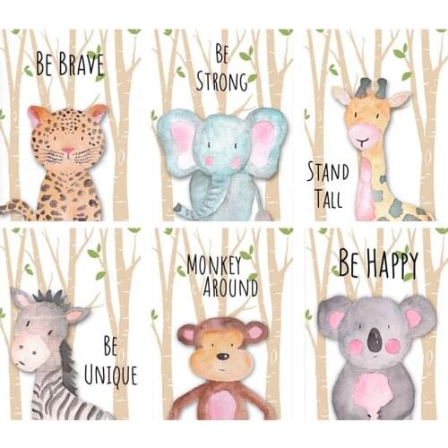 5d Diy Cartoon Animal Diamond Painting Lion Zebra Bear Fox Elephant Forest Diamond Embroidery Mosaic Art Child Gift Home Decor