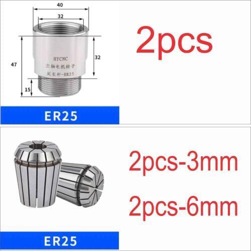 6pcs High Precision 0.008 ER25 collets and transfer