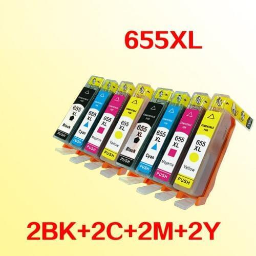 8x Ink Cartridges compatible for for655 655xl for 655 4615 4625 6625 6525 3525 5525