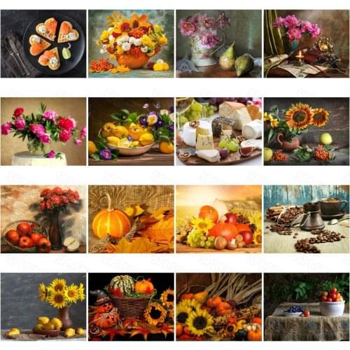 Diy Diamond Painting Modern Light Luxury Creative Realistic Flowers and Fruit Personality Bedroom Decoration Paintings