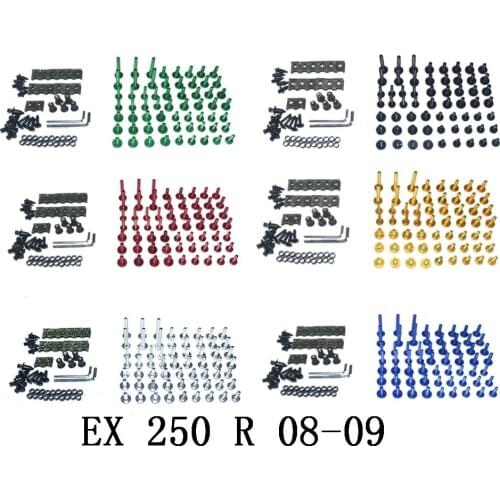 CNC Complete Fairing Bolts Bodywork Screws Nuts Kit For Fit Kawasaki EX 250 R 2008-2009