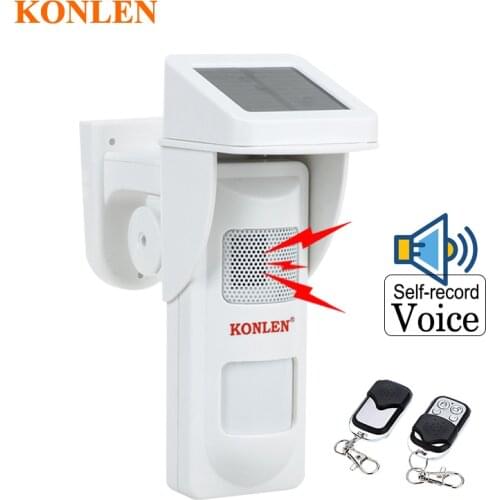 Voice Record Outdoor Motion PIR Detector Solar Power Infrared Garage Alarm Intruder Wireless Sensor Waterproof 25kg Pet Immune