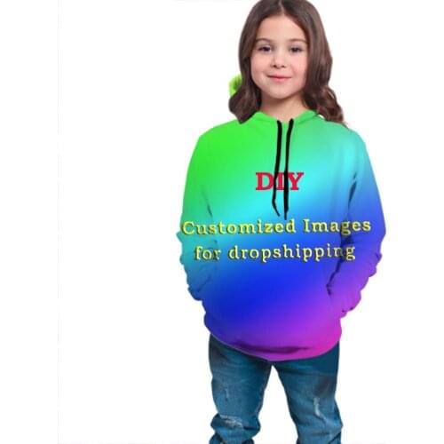 PHAYON Customized Chidren Sweatshirt For Boys Girls Custom Pattern 3d Print Teen Hooded Sweater Kids Clothes Dropshipping