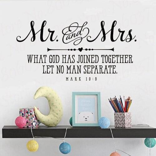 Home Decor Wall Decal Couple Love Bible Phrase Vinyl Sticker Bedroom Wedding WL1771