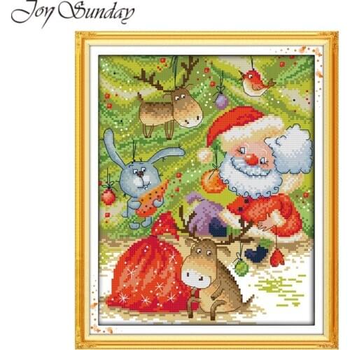 The Jungle Carnival Cartoon Paintings Counted Cross Stitch Pattern 14CT 11CT DIY DMC Handwork Printed Embroidery Needlework Sets