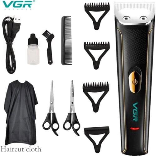 VGR Hair-Trimmer Electric Clipper Electric Hair Clippers 0 Cutter Head Adjustable Push White Engraving USB Rechargeable V-022