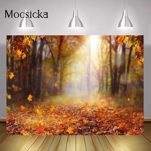 Fall Maple Leaf Portrait Photography Backdrop Autumn Natural Scenery Background Fenglin Wedding Bridal Shower Photocall Studio