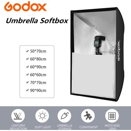 Godox Portable 60*90/50*70/60*60/60*80/70*70/90*90cm Umbrella Photo Softbox Reflector for Studio Photography Flash Speedlight