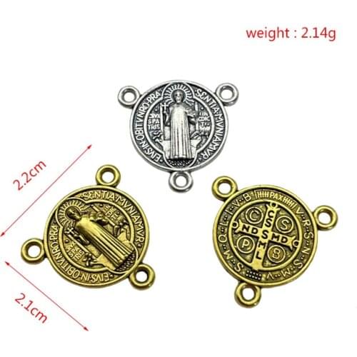 JunKang Alloy 2-color anchor skull 3-hole Angel Madonna pendant DIY bracelet necklace jewelry connector making accessories