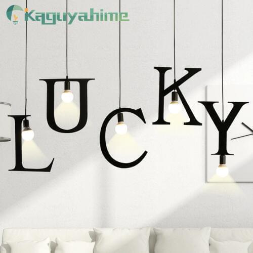Kaguyahime pendant lights E27 DIY letter light Creative A to Z Iron hanglamp 100cm Nordic led decor lamps for loft living room