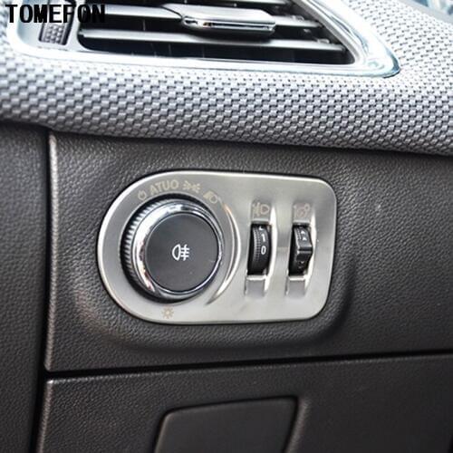 For Chevrolet Cruze 2017 2018 Stainless Steel Inner Headlight Switch Button Adjust Cover Trim Frame Car Accessories 1piece