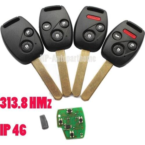 313.8MHz Remote Car Key Shell Suit for Honda HLIK-1T Accord Element Pilot CR-V HR-V Fit City Jazz Odyssey Insight MLBHLIK-1T