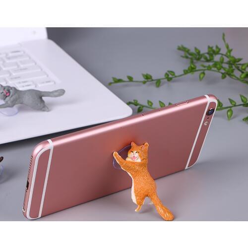 2pcs small desk couples gifts Bracket For Phone Mini cat sucker phone stander Strong car sucker holder Phone parts for lazy man