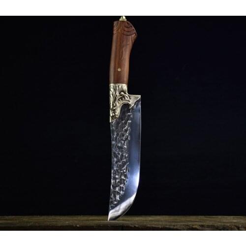 Little Cook 8 inch Handmade Chinese Kitchen Chef Knife sharp Meat Cleaver Vegetable cutter fixed blade figured Cooking Tools