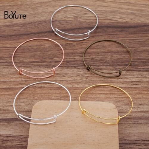 BoYuTe (50 Pieces/Lot) 65*1.5MM Metal Iron Adjustable Bracelet Base DIY Jewelry Accessories Handmade Materials