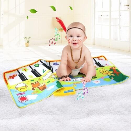 Musical Mat with Animal Voice Home Decor Rug Baby Piano Carpet Music Game Instrument Toys Early Educational Kids Gift