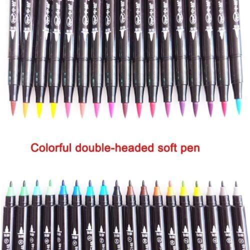 36 Colors Set Artist Sketch Marker Pens Water Based Double Head Watercolor Soft Brush Pen for Graphic Drawing Manga Graffiti