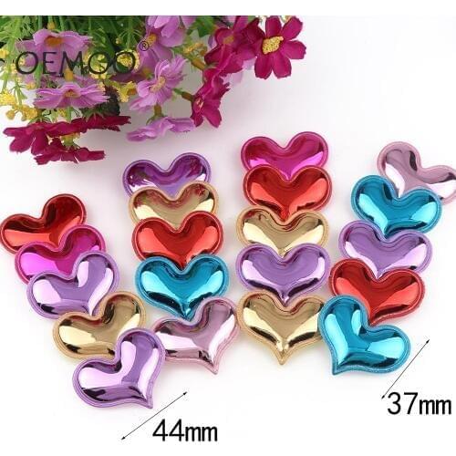 12PCS Mix Color PU Fabric Patches Padded Heart Crown Star Shape Felt Garment Appliques For Decoration DIY Hair Accessories